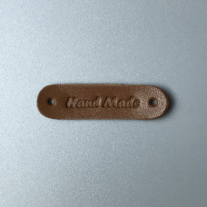 Tobacco leather tag Hand made, 45×12 mm