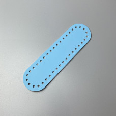 Blue leather oval bottom, 18×5 cm