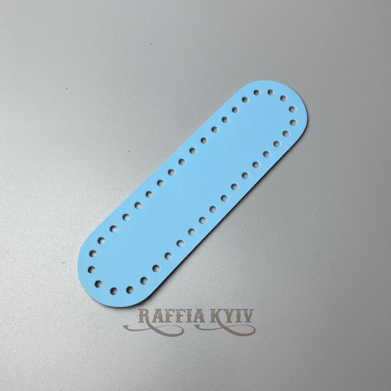 Blue leather oval bottom, 18×5 cm