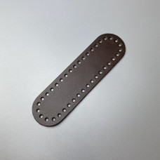 Chocolate leather oval bottom, 18×5 cm