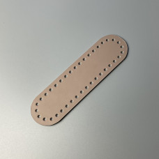 Latte leather oval bottom, 18×5 cm