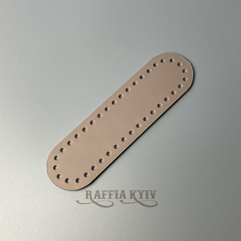 Latte leather oval bottom, 18×5 cm