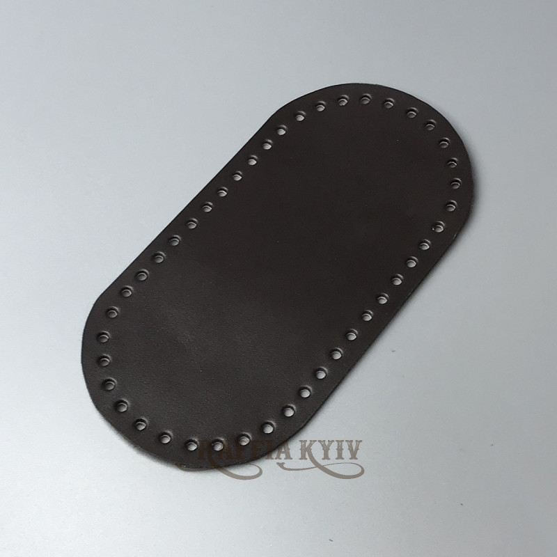 Chocolate leather oval bottom, 20×10 cm