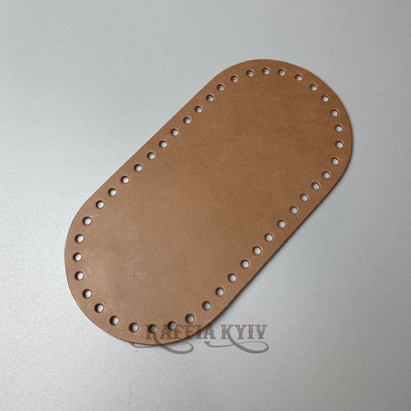 Ginger matt leather oval bottom, 20×10 cm