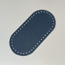 Jeans leather oval bottom, 20×10 cm