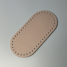 Latte leather oval bottom, 20×10 cm