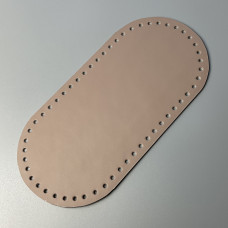 Latte leather oval bottom, 25×12 cm