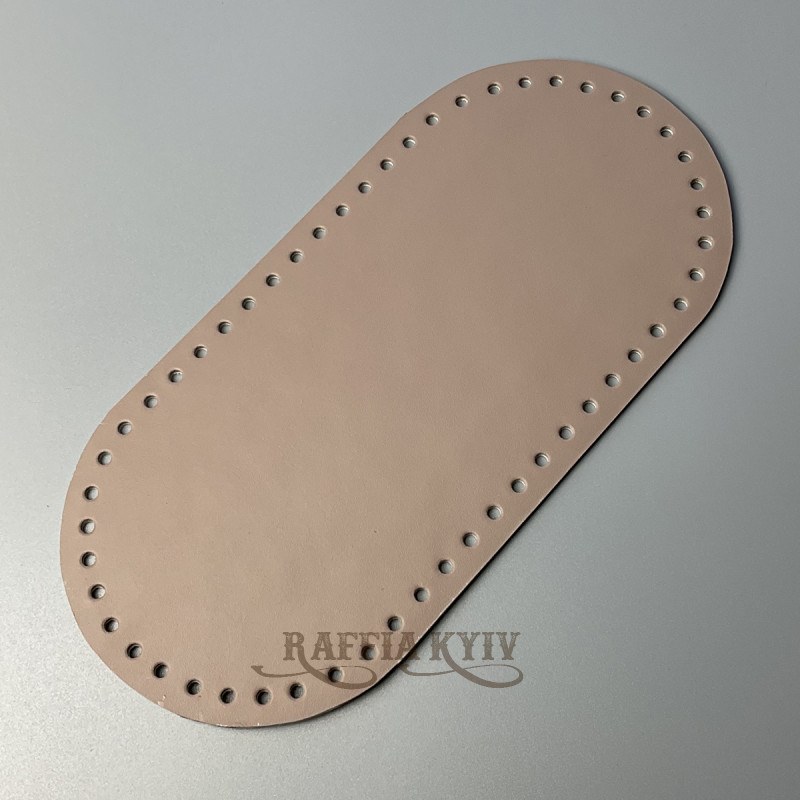 Latte leather oval bottom, 25×12 cm