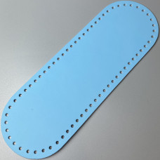 Blue leather oval bottom, 30×10 cm