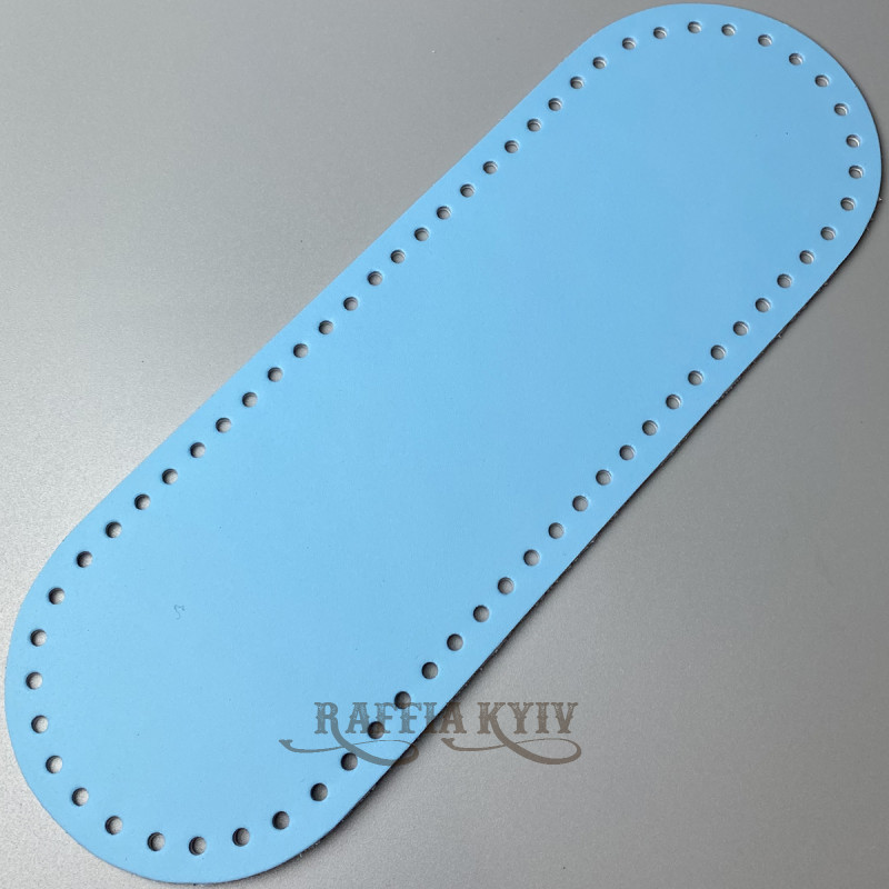 Blue leather oval bottom, 30×10 cm