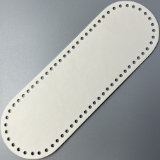 Ivory leather oval bottom, 30×10 cm