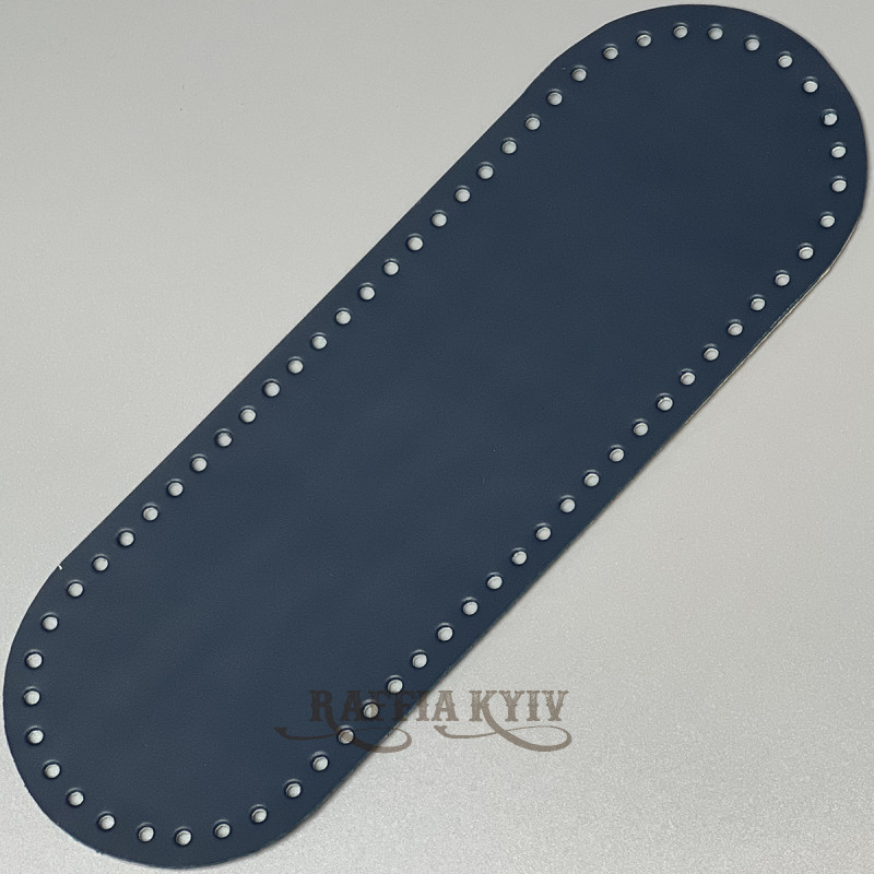 Jeans leather oval bottom, 30×10 cm