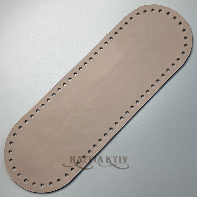 Latte leather oval bottom, 30×10 cm