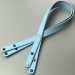 Blue leather handles with fixators for screws, 71×2 cm