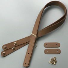 Ginger matt leather handles with fixators for screws, 71×2 cm