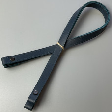 Black leather handles with bend on screws, 67×1.5 cm