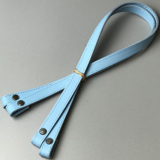 Голубые кожаные ручки с загибом на винтах, 67×1,5 см