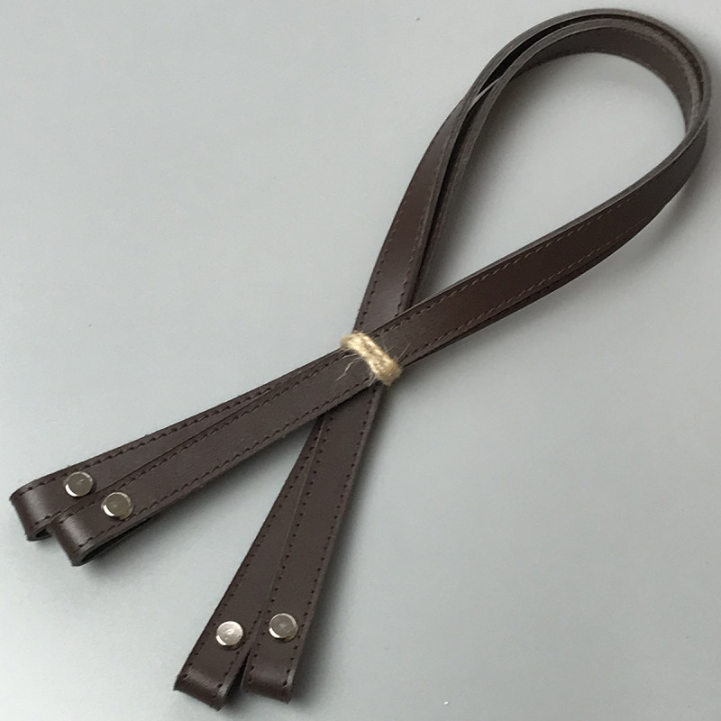 Шоколад кожаные ручки с загибом на винтах, 67×1,5 см
