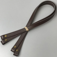 Chocolate leather handles with bend on screws, 67×1.5 cm