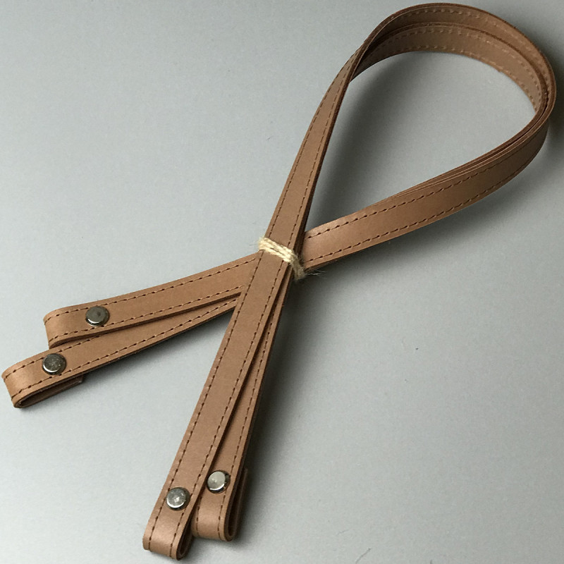 Ginger matt leather handles with bend on screws, 67×1.5 cm