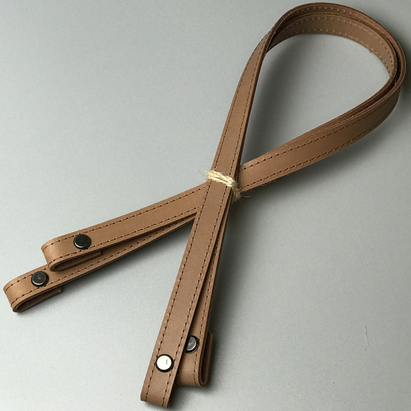 Ginger matt leather handles with bend on screws, 67×1.5 cm