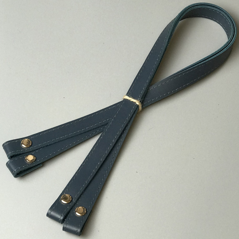 Джинс кожаные ручки с загибом на винтах, 67×1,5 см