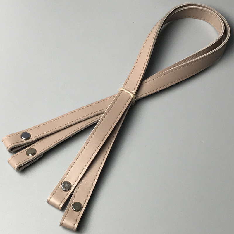 Latte leather handles with bend on screws, 67×1.5 cm