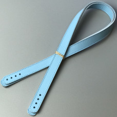 Blue sewn-on leather handles, 71×2 cm