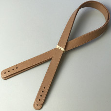 Ginger matt sewn-on leather handles, 71×2 cm