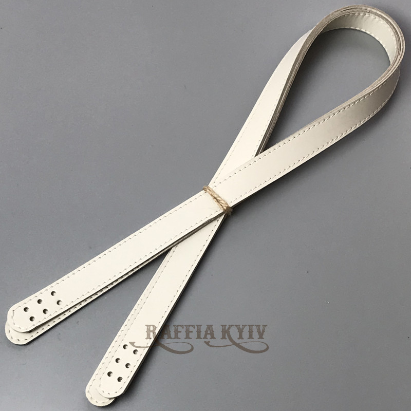 Ivory sewn-on leather handles, 71×2 cm