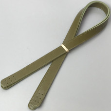 Olive sewn-on leather handles, 71×2 cm
