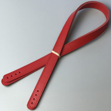 Red sewn-on leather handles, 71×2 cm