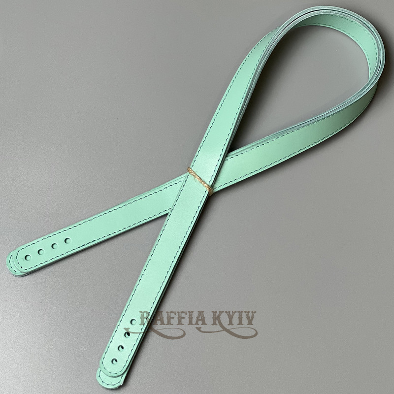 Tiffany sewn-on leather handles, 71×2 cm