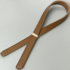 Tobacco sewn-on leather handles, 71×2 cm