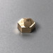 Bag leg, gold, hexagonal, 12 mm