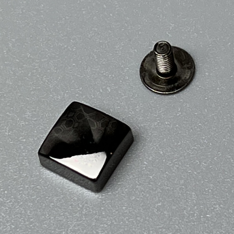 Bag leg, dark nickel, square, 10×10 mm