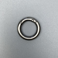 Кольцо-карабин, матовый темный никель, ø19 мм