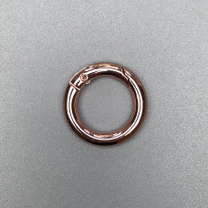 Кольцо-карабин, розовое золото, ø19 мм