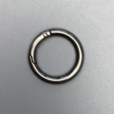 Кольцо-карабин, матовый темный никель, ø25 мм
