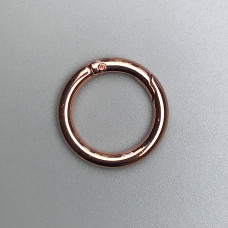 Кольцо-карабин, розовое золото, ø25 мм