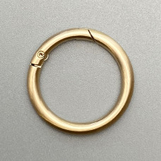 Кольцо-карабин, матовое золото, ø31 мм