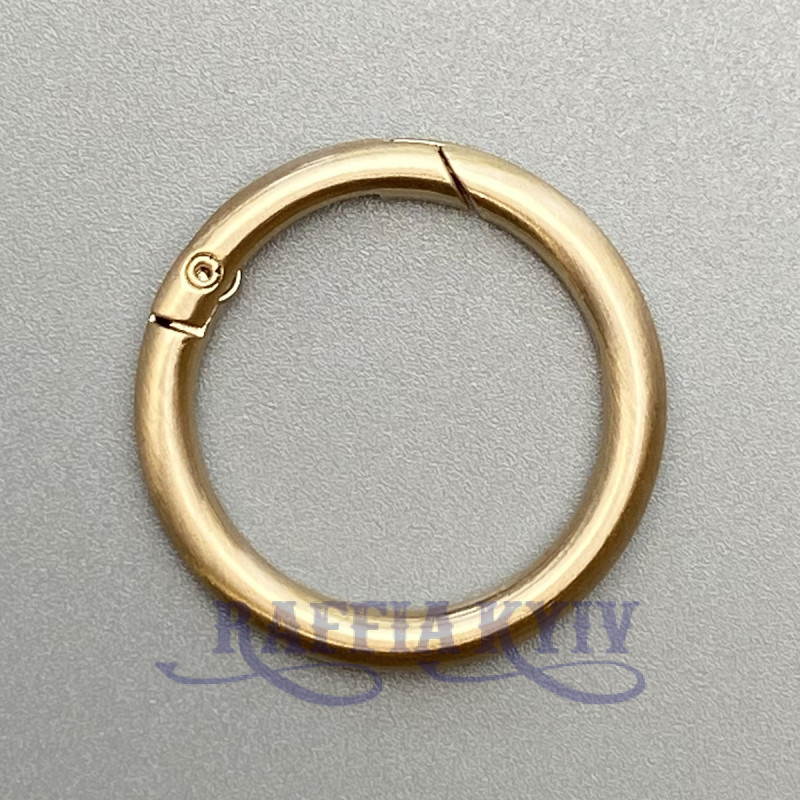 Кольцо-карабин, матовое золото, ø31 мм