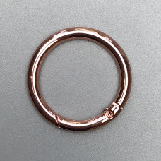 Кольцо-карабин, розовое золото, ø31 мм