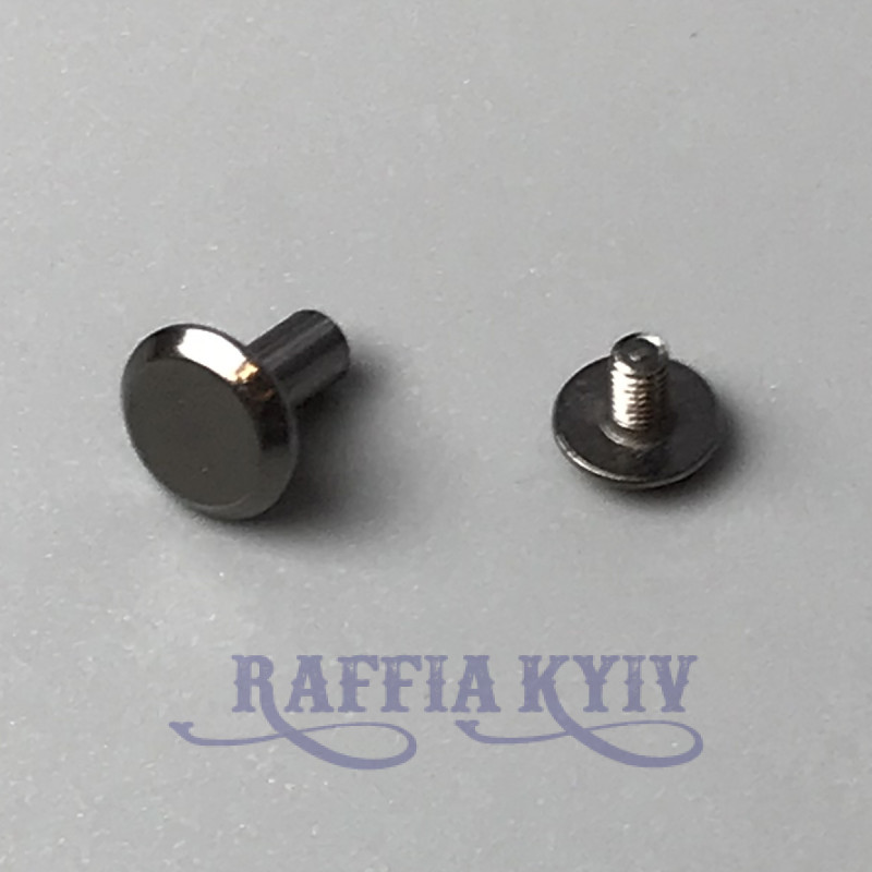 Belt screw, dark nickel, ø10×8 mm