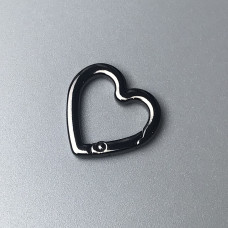Carabiner-heart, dark nickel, 30 mm