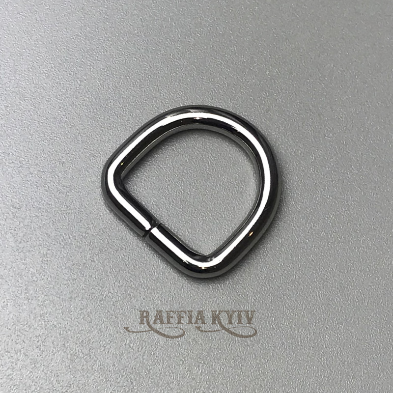 D-ring, nickel, 20×19 mm