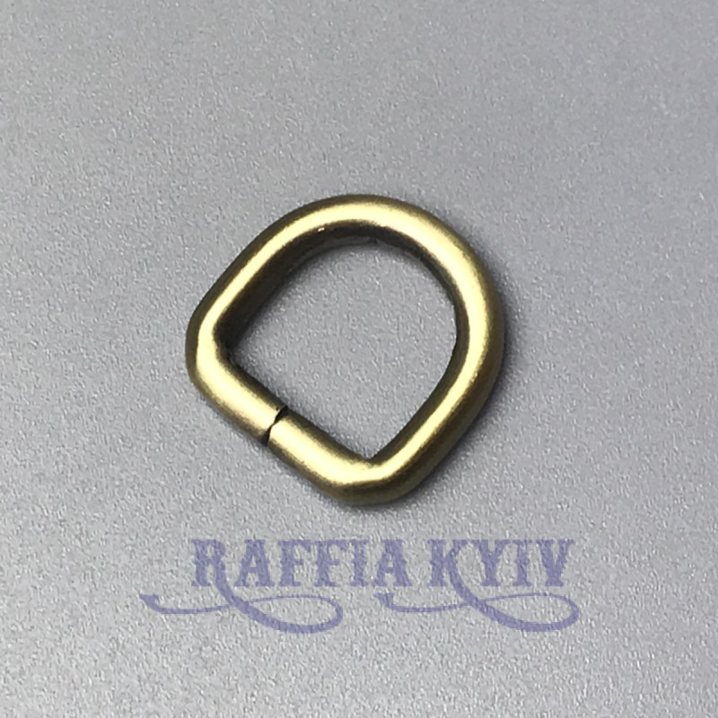 D-ring, antique, 16×16 mm