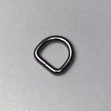 D-ring, dark nickel, 14×13 mm