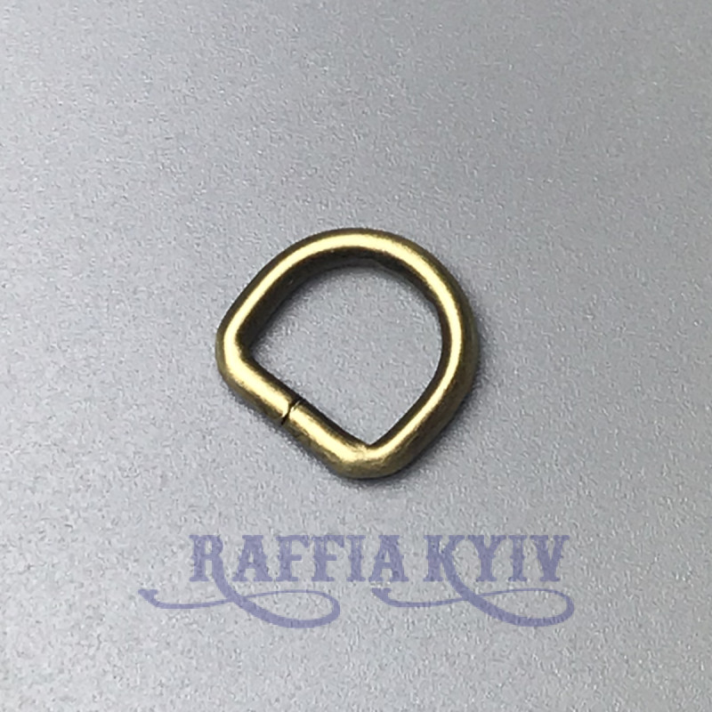 D-ring, antique, 14×13 mm