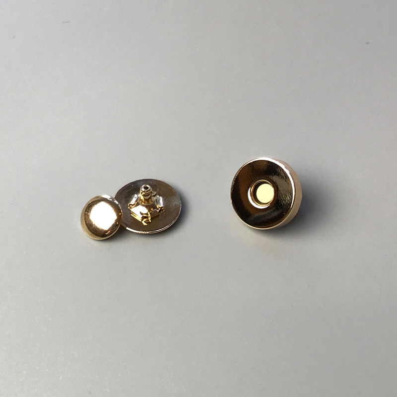 Магнитная кнопка на усиках с заклепкой, золото, ø18 мм
